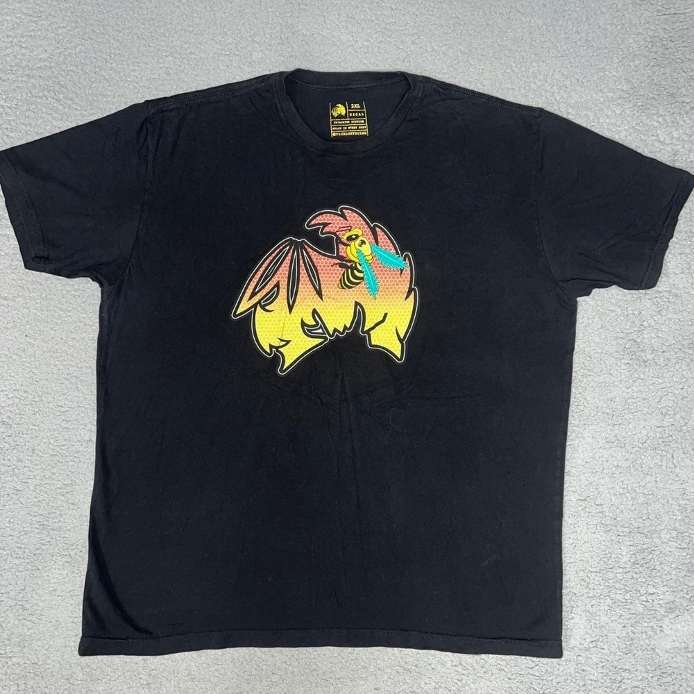 Method Man Tical Bees T Shirt Men's Size 2XL XXL Black Wu-Tang Clan 2-Sided Tee
